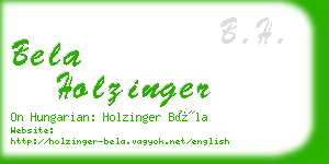 bela holzinger business card